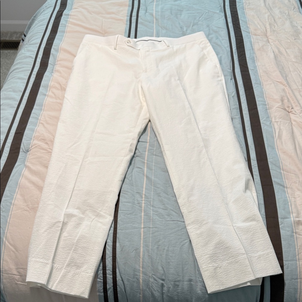 Paul Fredrick Crisp White Dress Pants